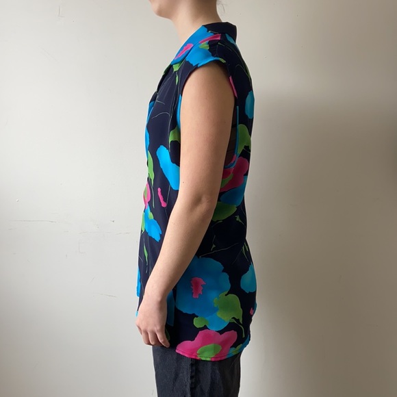 GLORIA VANDERBILT floral button up top blouse X-LARGE - Picture 2 of 7